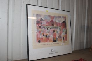 A framed and glazed Klee poster