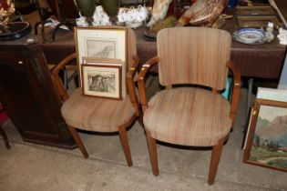 A pair of Shepherd & Hedger Art Deco oak upholster