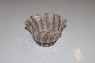 A Venetian style Latticino glass bowl