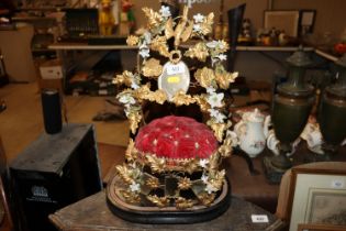 A 19th Century gilt and porcelain French wedding o