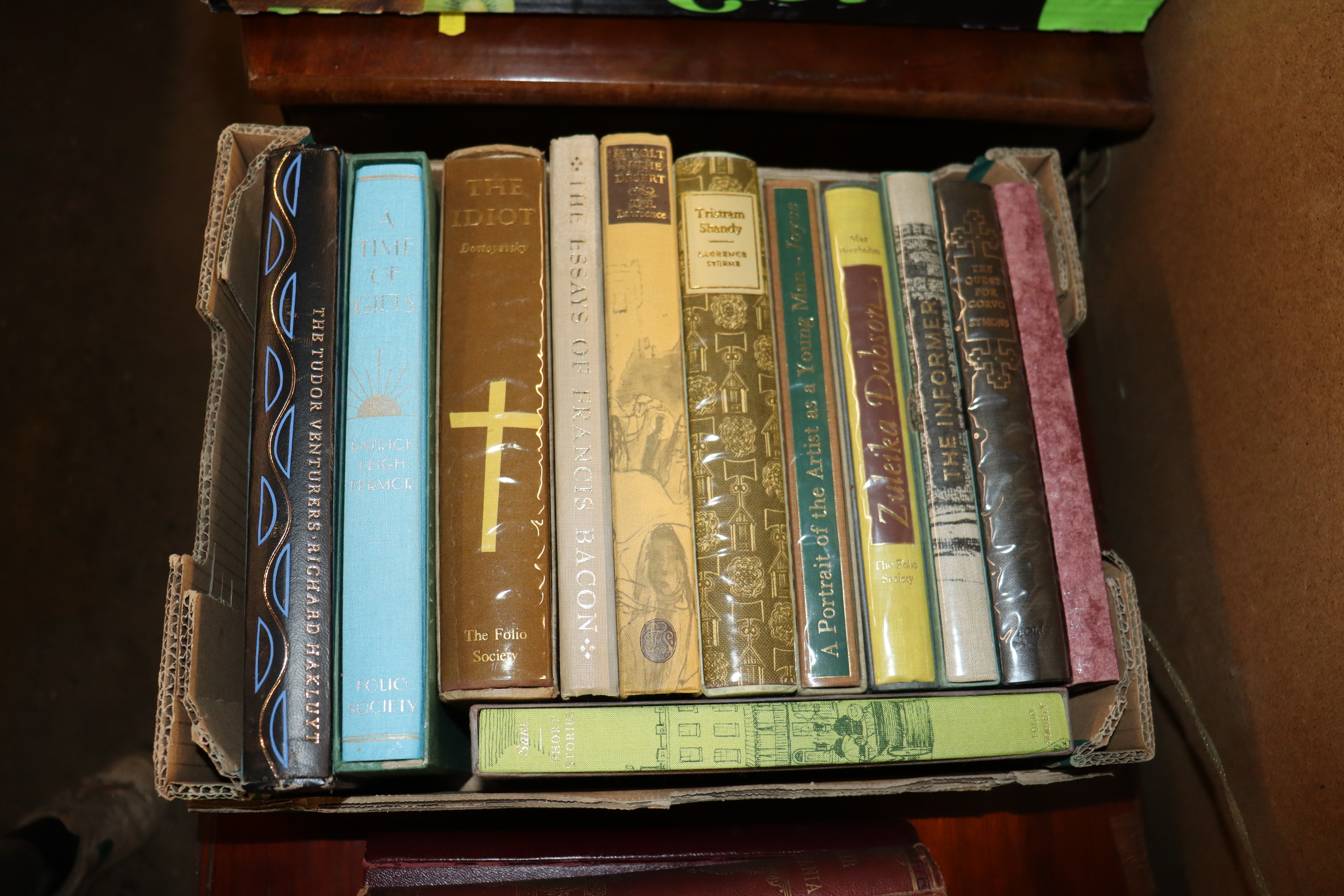 A box of twelve Folio Society books