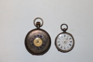 A silver Half Hunter pocket watch AF and a silver