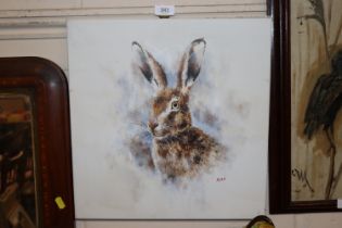 John Ryan, study of a hare acrylic on canvas