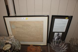 A Victorian framed Commission scroll to Major Geor