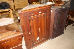 A 19th Century oak hanging corner cupboard AF