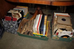 A collection of various LP's, 78rpms and a bag of