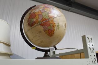 An electric table globe