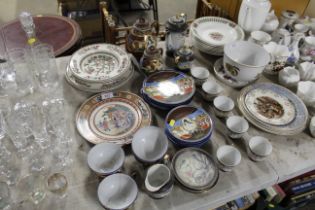 A collection of oriental eggshell tea ware and Joh