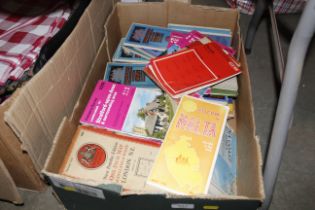 A box of Ordinate survey maps and Batholomew maps