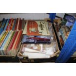 A box of various signs, craft items etc.