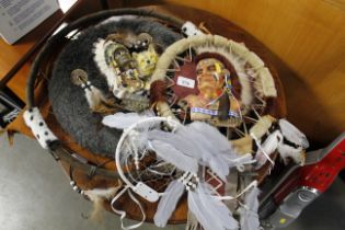 A dream catcher and various other decorative India