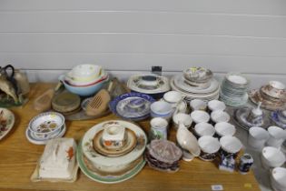 A quantity of various kitchen china, Victorian Moc