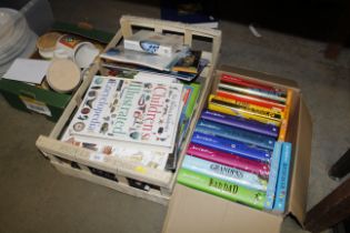 Two boxes containing David Walliams books and othe