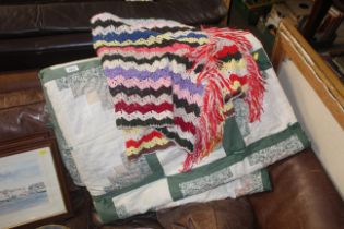 A patchwork quilt and a throw