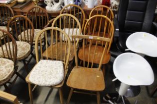 Six various Ercol and Ercol type kitchen chairs
