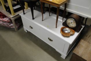 A white painted single drawer chest converted from