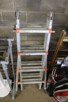 A Waku folding metal combination ladder