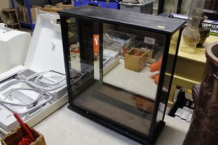A glazed display case