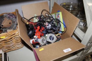 A quantity of action figures, computer games etc