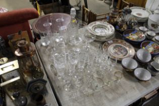 A collection of table glassware to include a pair