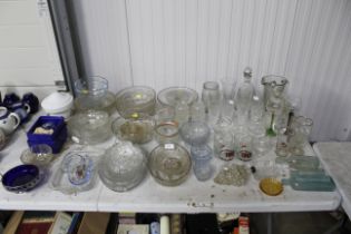 A quantity of various moulded table glassware etc.