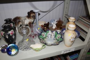 A collection of various porcelain glassware includ