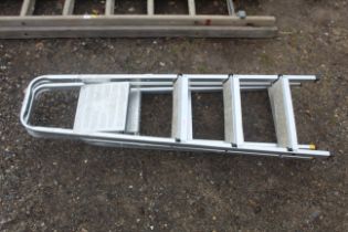 Two lightweight aluminium folding step ladders