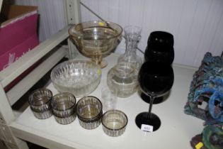 A collection of table glassware