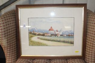 Fitzgerald, framed and glazed watercolour study de