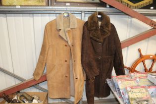 A lady's and gent's sheepskin coats