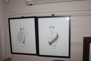 Two framed fashion prints