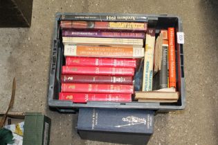 A crate of various military books relating to badg