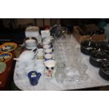 A quantity of kitchen ceramics and glassware to in