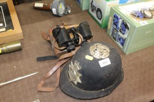 A Surrey Constabulary Police helmet AF together wi