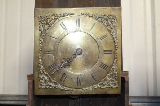 A 19th Century mahogany long cased clock with bras