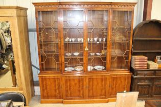 A break front astragal glazed bookcase