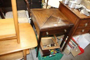 A 19th Century envelope card table fitted single d