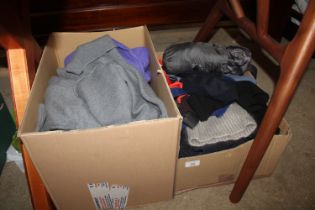 Two boxes of lady's woollen wear to include The Kooples