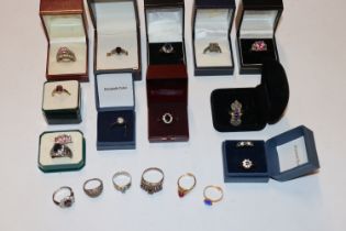 A collection of 925 silver and other dress rings s