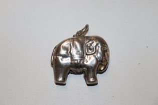A vintage silver rattle of elephant form, hallmark Birmingham 1970