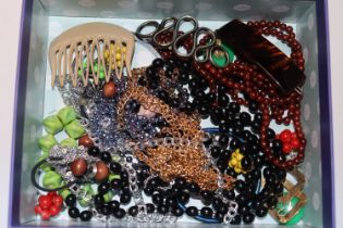 A box of costume jewellery