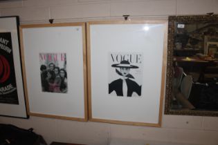 A pair of framed Vogue fashion prints