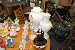 Four various table lamps