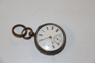 A silver cased pocket watch