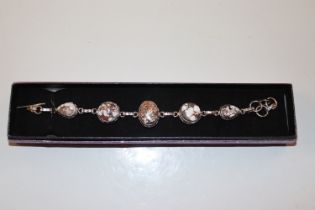 A 925 silver agate bracelet