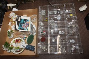 A quantity of Swarovski type glass animals and a f