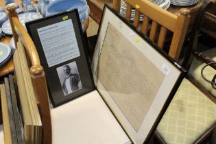 A Victorian framed commission scroll to Major George Seton Briscoe with research and photograph