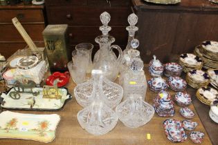 A quantity of various cut-glass table glassware to