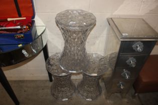 A set of three Marcel Wanders for Kartell stone ta