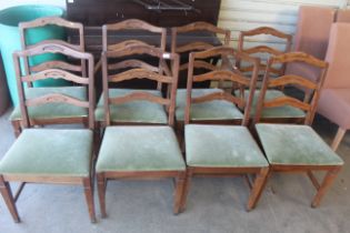 A set of eight dining chairs comprising of six sta